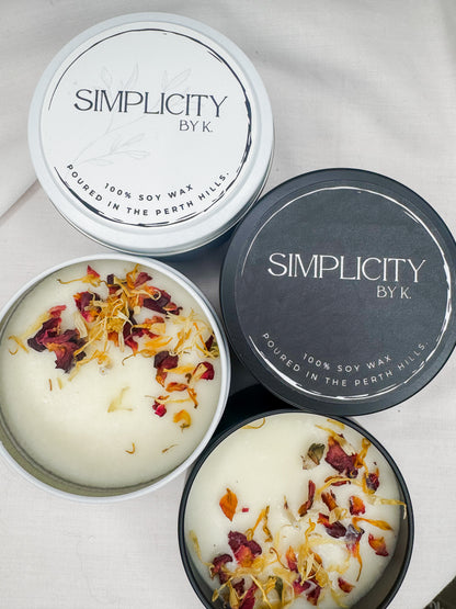 Petal Infused Tin Candles