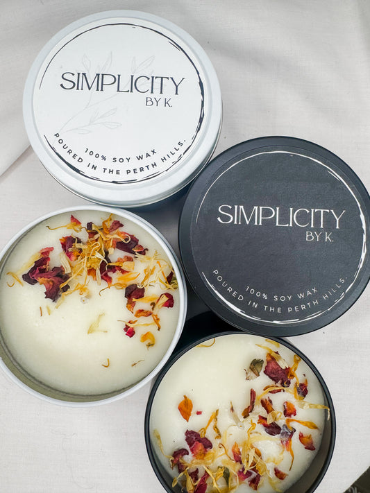 Petal Infused Tin Candles