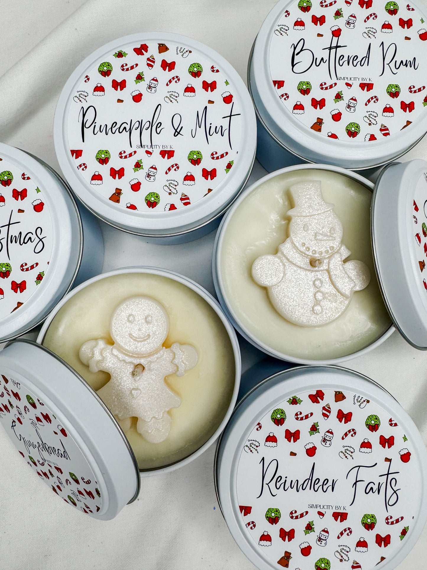 Colour Christmas  Candle Tins